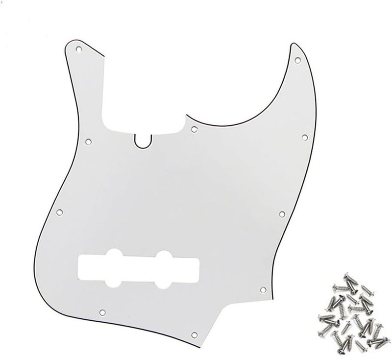 ROZILO Ivory 3 Ply Jazz Bass Pickguard 10 Hole Guitar Pickguard for 4 String Fender Jazz Bass Modern Style - Image 1